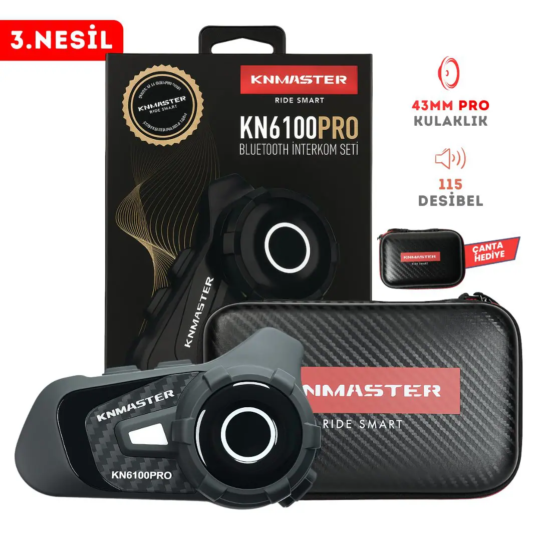 Knmaster KN6100 PRO Motosiklet Kask İnterkom