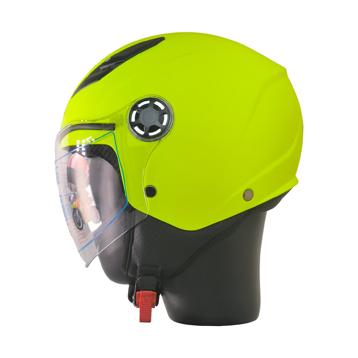 FREE-M FR-215 Çocuk Yarım Kask MAT NEON YELLOW