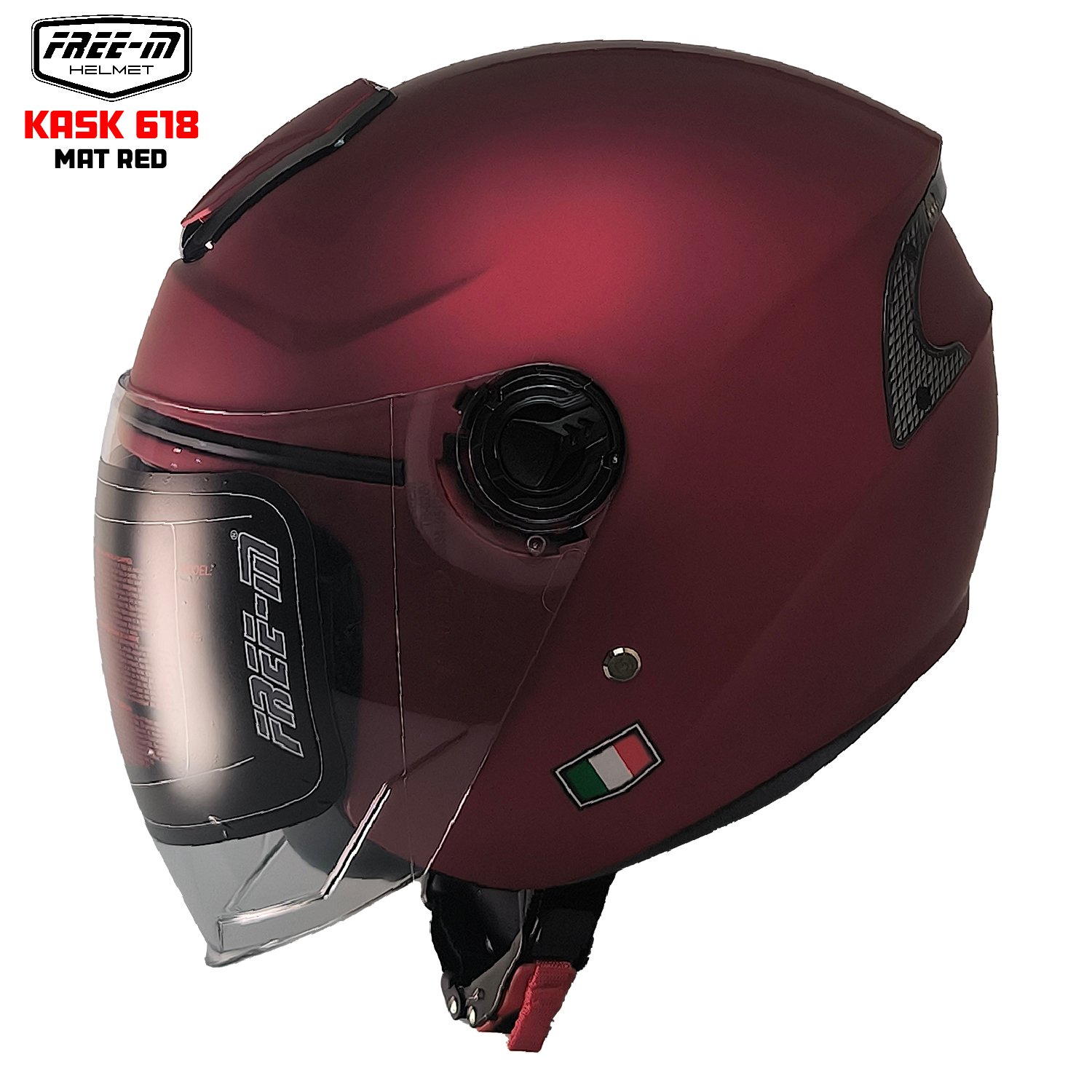FREE-M YA-665VR YARIM KASK MAT RED